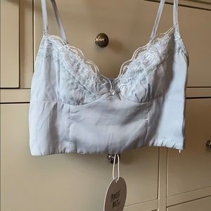 Princess Polly Old School Love Crop Top Blue